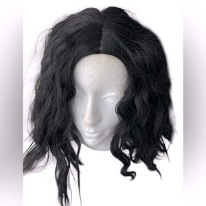 Natural black messy curly Wavy wig hair